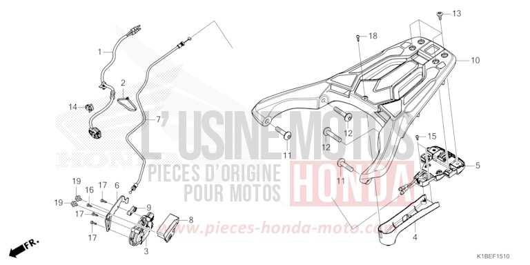 REAR CARIER/ACTUATOR for Forza 350 MAT CYNOS GRAY METALLIC (NH312) from 2025